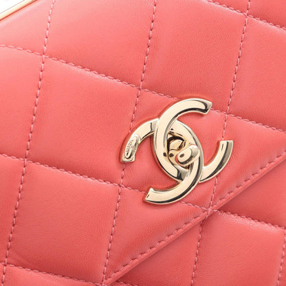 Chanel Shoulder Bag Trendy CC Bag Small Top Handle Flap 2-Way Pink Lambskin CC — view 7
