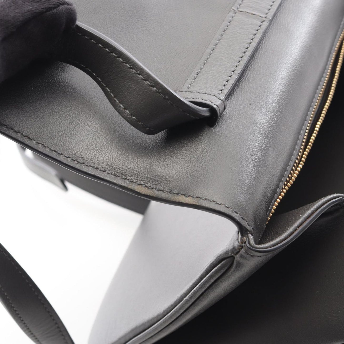 Celine Shoulder Bag Medium Tabou Charcoal Gray Leather Midi — view 9