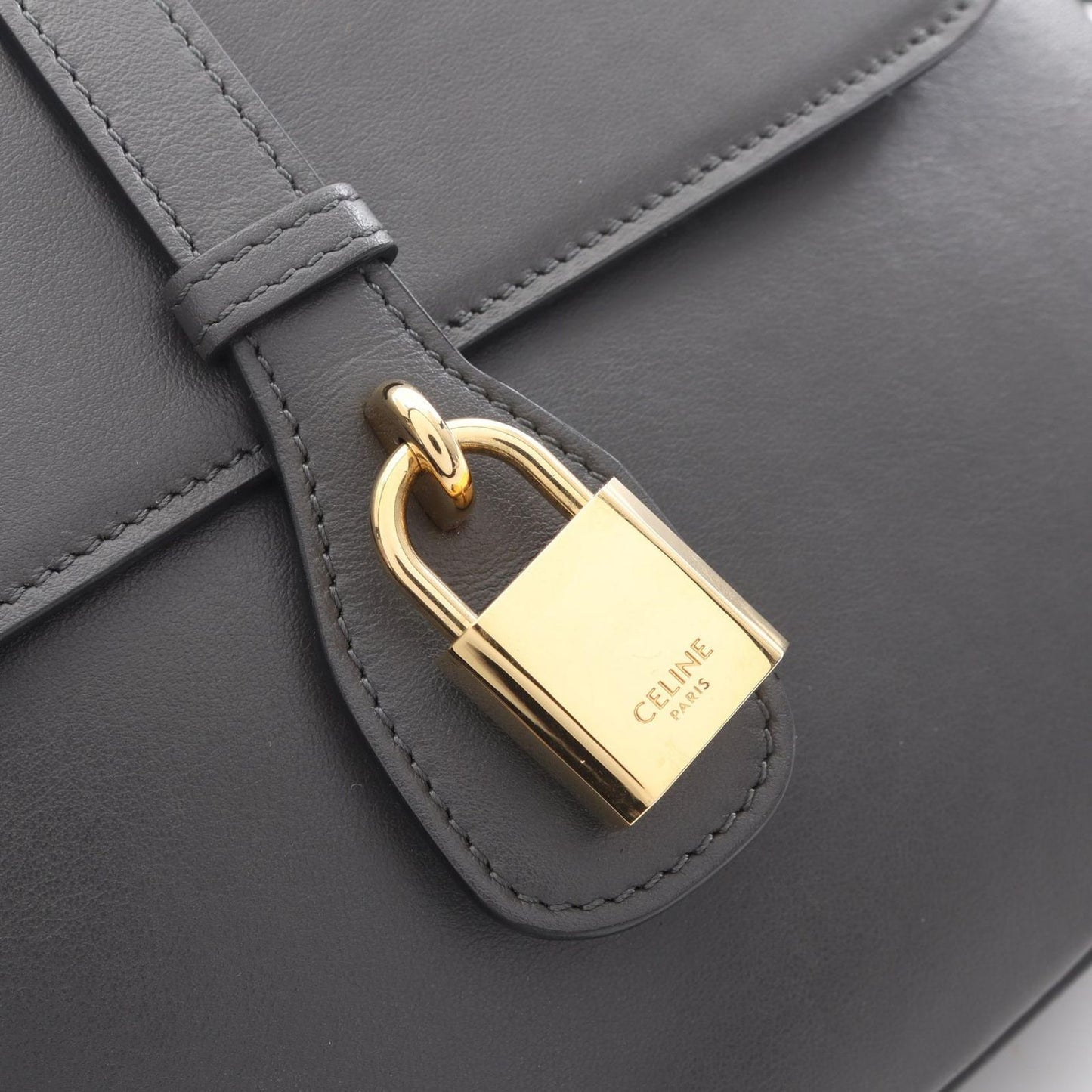 Celine Shoulder Bag Medium Tabou Charcoal Gray Leather Midi — view 7