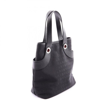 Bvlgari Handbag Logo Mania Black Canvas Leather — view 2