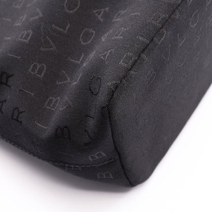 Bvlgari Handbag Logo Mania Black Canvas Leather — view 5