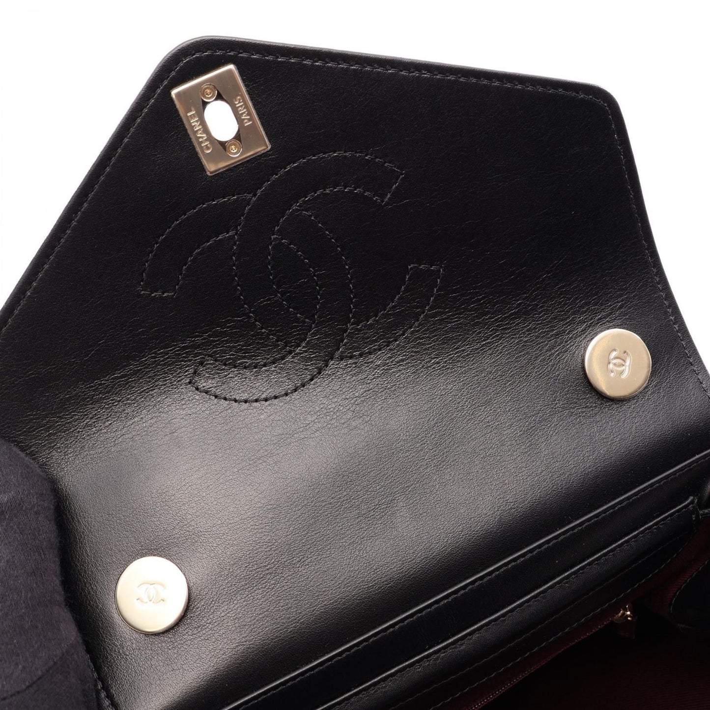 Chanel Backpack Stitch Black Lambskin Chez Blanc — view 6