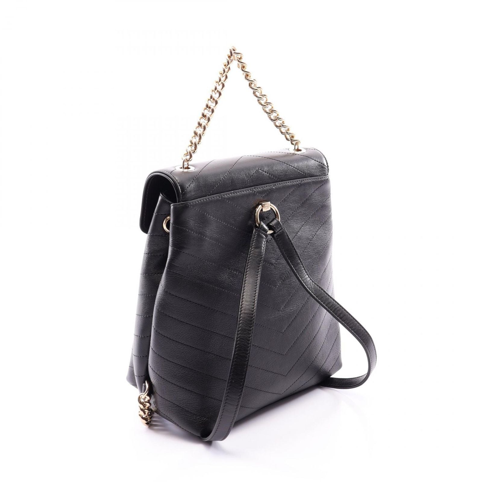 Chanel Backpack Stitch Black Lambskin Chez Blanc — view 2