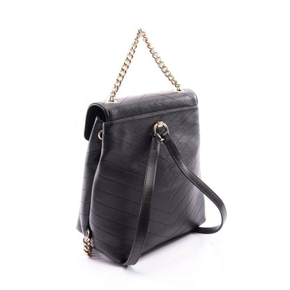 Chanel Backpack Stitch Black Lambskin Chez Blanc — view 2
