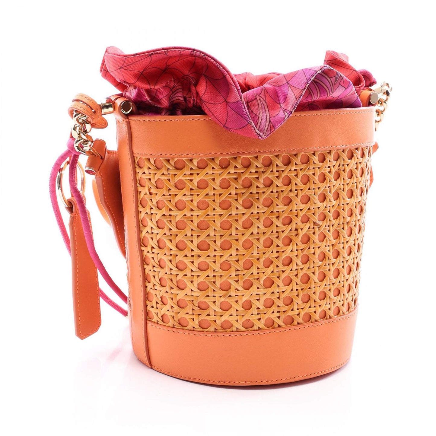 Bvlgari Shoulder Bag Serpenti Forever Natural Coral Orange Leather Basket — view 2
