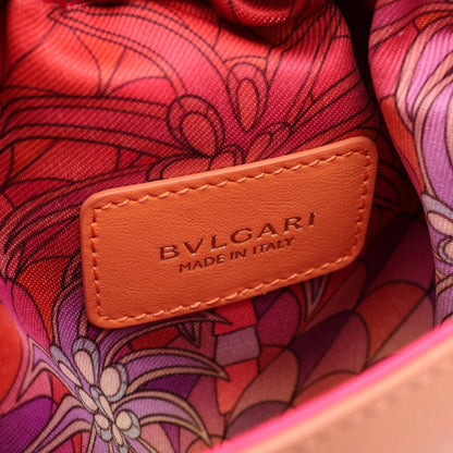 Bvlgari Shoulder Bag Serpenti Forever Natural Coral Orange Leather Basket — view 4