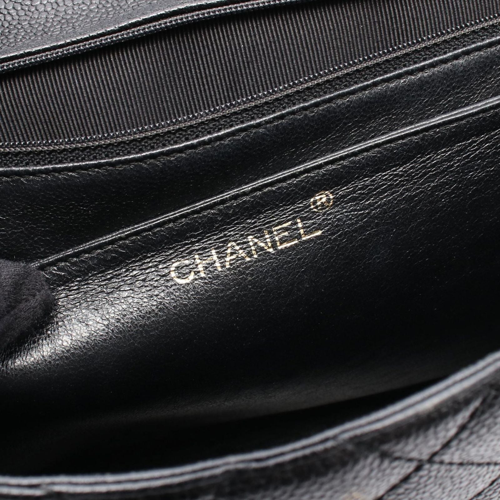 Chanel Handbag Quilted Black Caviar Leather Top Handle — view 4