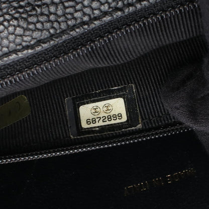 Chanel Handbag Quilted Black Caviar Leather Top Handle — view 5