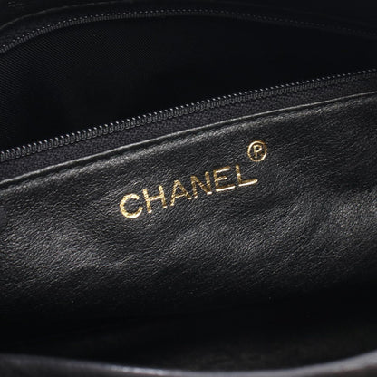 Chanel Shoulder Bag CC Logo Bias Stitch Tassel Black Lambskin Fringe Chain — view 4