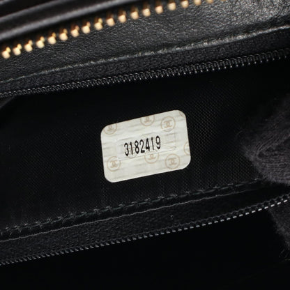 Chanel Shoulder Bag CC Logo Bias Stitch Tassel Black Lambskin Fringe Chain — view 5
