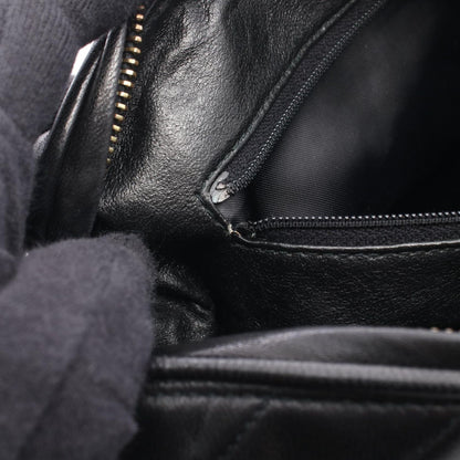 Chanel Shoulder Bag CC Logo Bias Stitch Tassel Black Lambskin Fringe Chain — view 6