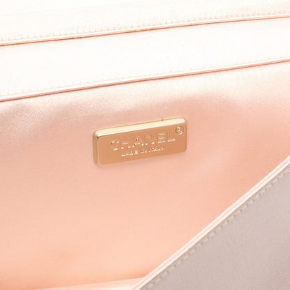 Chanel Shoulder Bag Camellia CC Logo Light Pink Fabric Chain Clutch — view 4