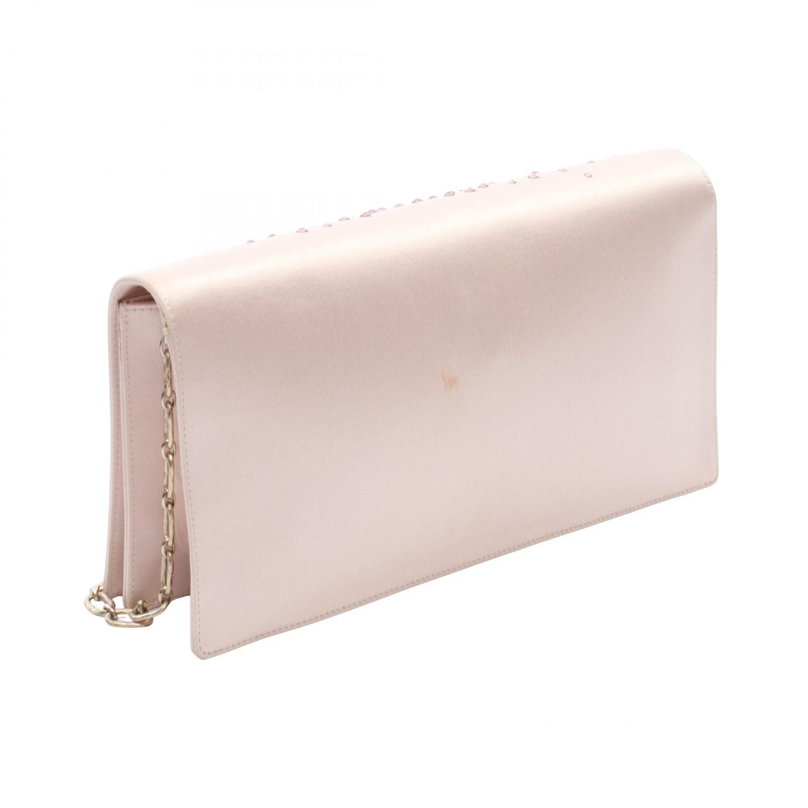 Chanel Shoulder Bag Camellia CC Logo Light Pink Fabric Chain Clutch — view 2