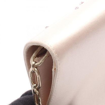 Chanel Shoulder Bag Camellia CC Logo Light Pink Fabric Chain Clutch — view 8