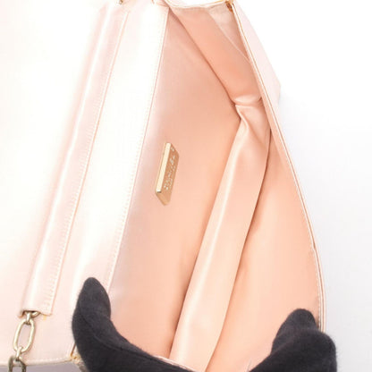 Chanel Shoulder Bag Camellia CC Logo Light Pink Fabric Chain Clutch — view 3