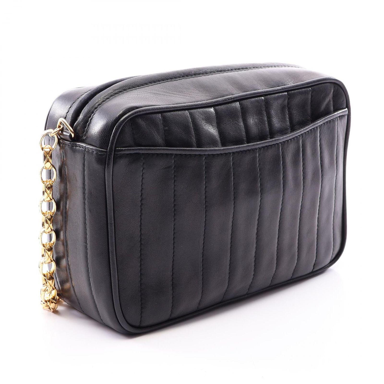 Chanel Shoulder Bag Mademoiselle Tassel Black Lambskin Fringe Mini Chain — view 2