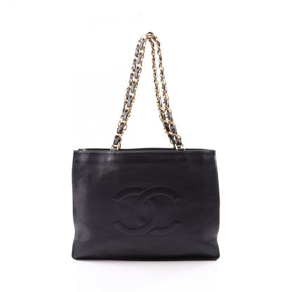Chanel Tote Big CC Logo Black Lambskin Jumbo Chain