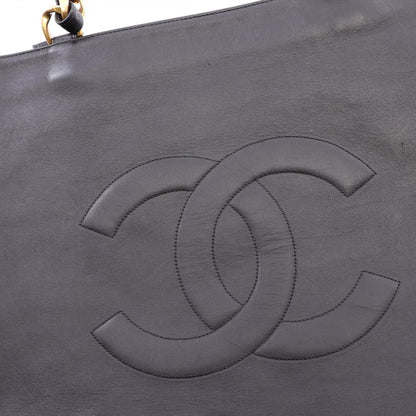 Chanel Tote Big CC Logo Black Lambskin Jumbo Chain — view 8