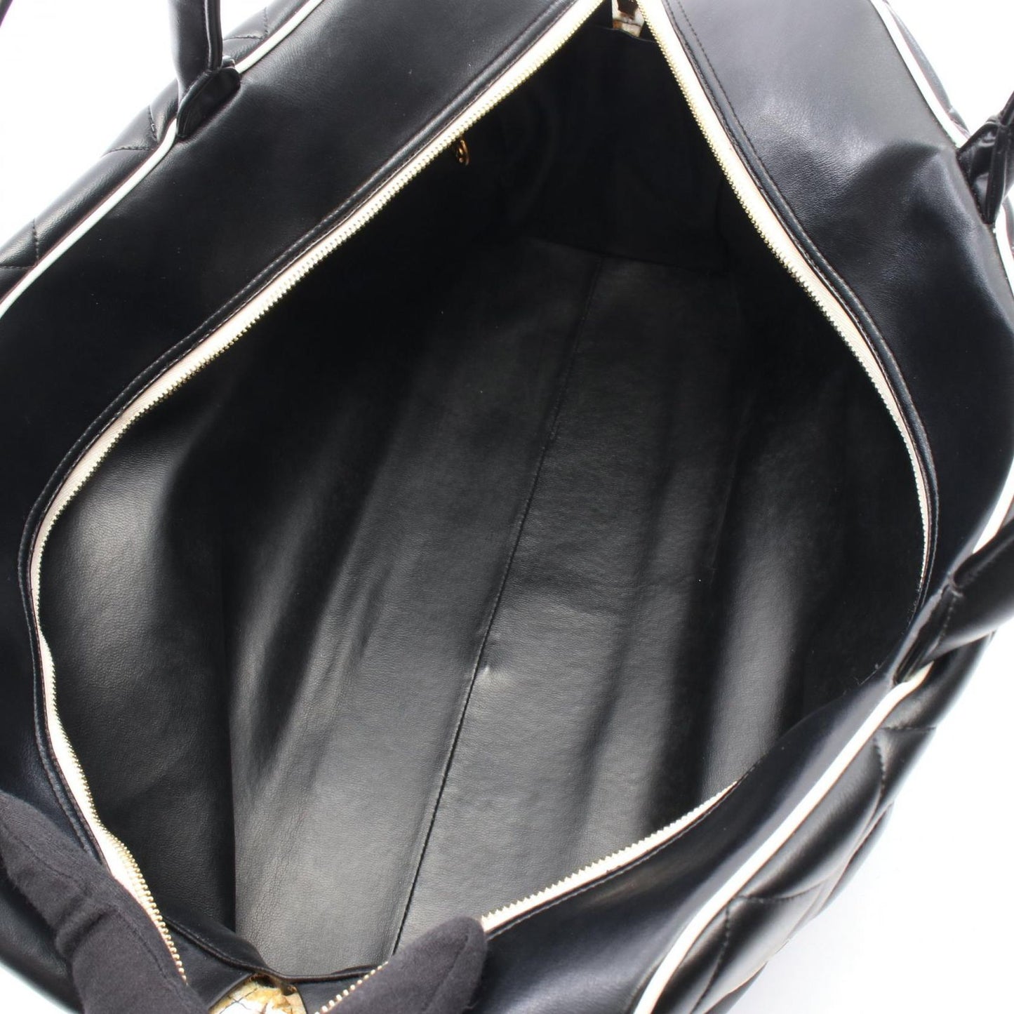 Chanel Quilted Bowling Bag Black Leather — view 3