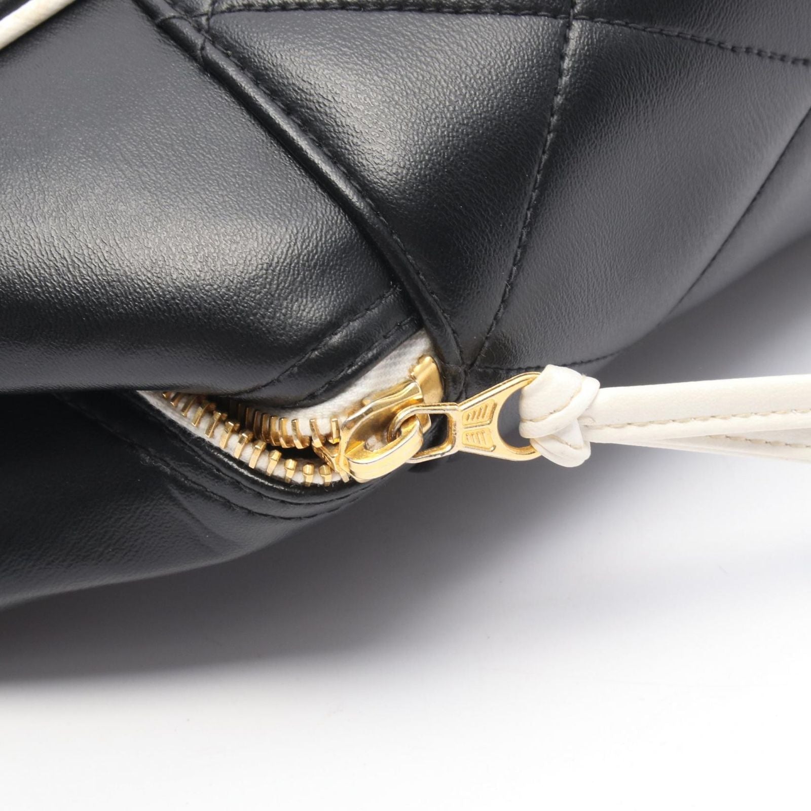Chanel Quilted Bowling Bag Black Leather — view 9