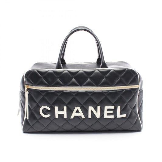 Chanel Quilted Bowling Bag Black Leather