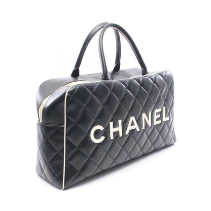 Chanel Quilted Bowling Bag Black Leather — view 2
