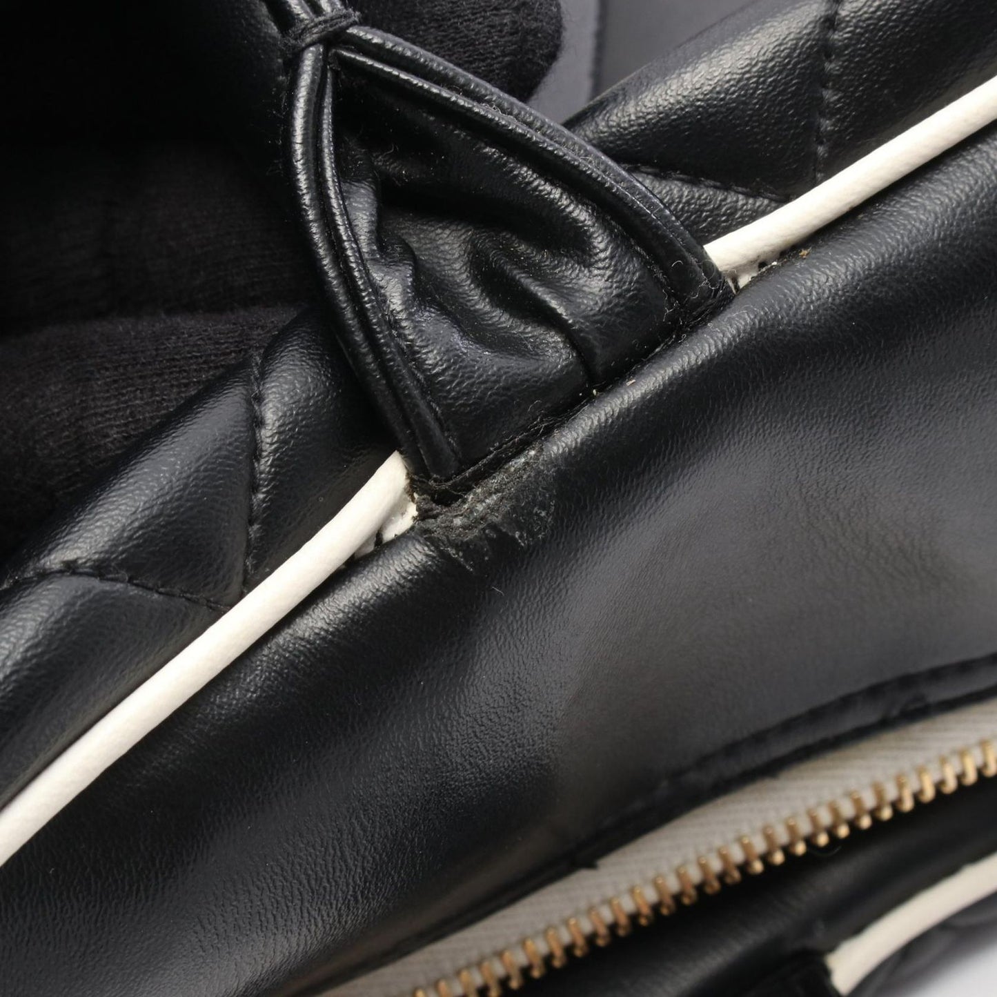 Chanel Quilted Bowling Bag Black Leather — view 8