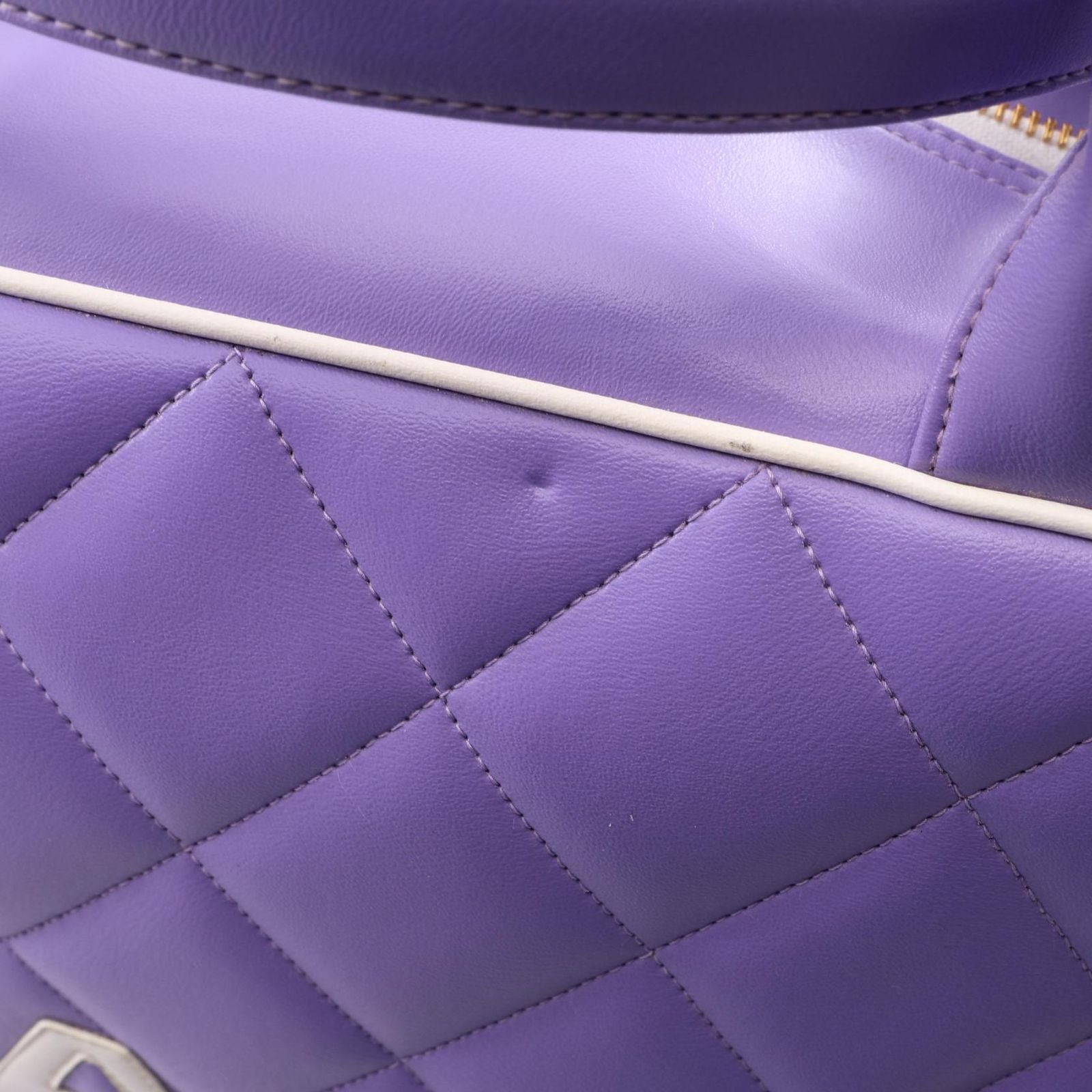 Chanel Boston Bag Quilted Purple Leather — view 8