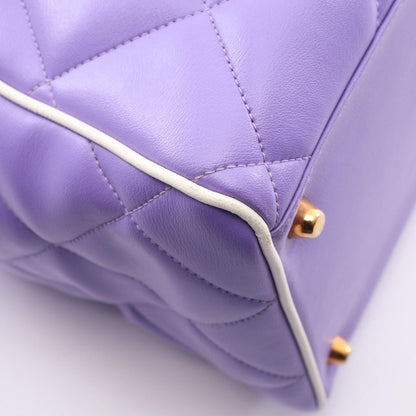 Chanel Boston Bag Quilted Purple Leather — view 7