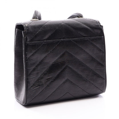 Chanel Shoulder Bag Stitch Mini Black Exotic Cles the — view 2
