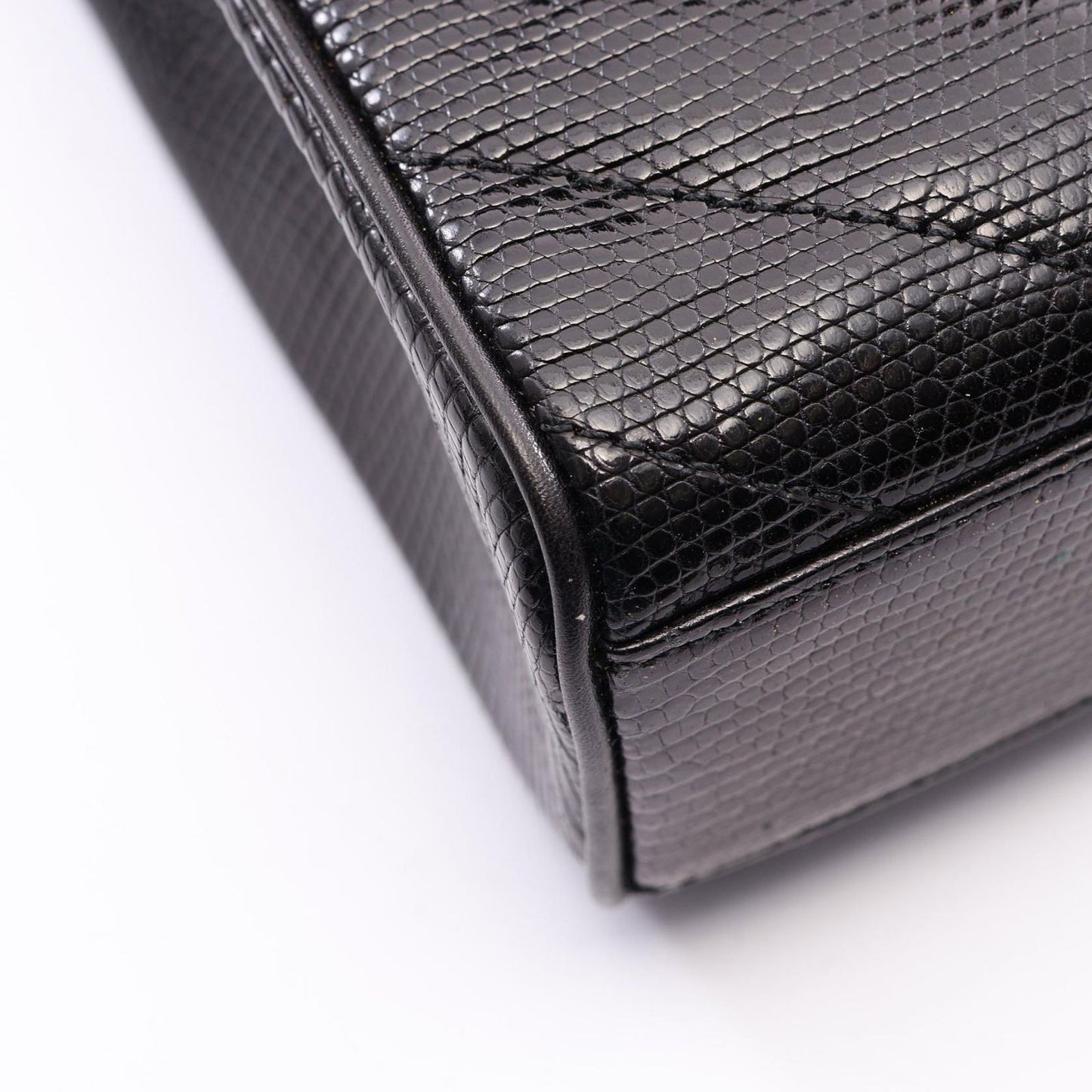 Chanel Shoulder Bag Stitch Mini Black Exotic Cles the — view 6