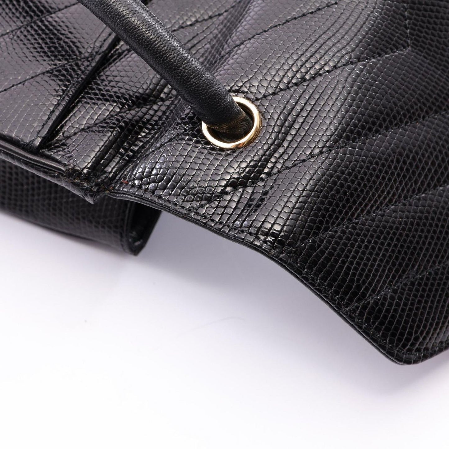 Chanel Shoulder Bag Stitch Mini Black Exotic Cles the — view 7