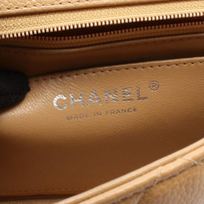 Chanel Shoulder Bag Mini Quilted Beige Caviar Leather Chain — view 4