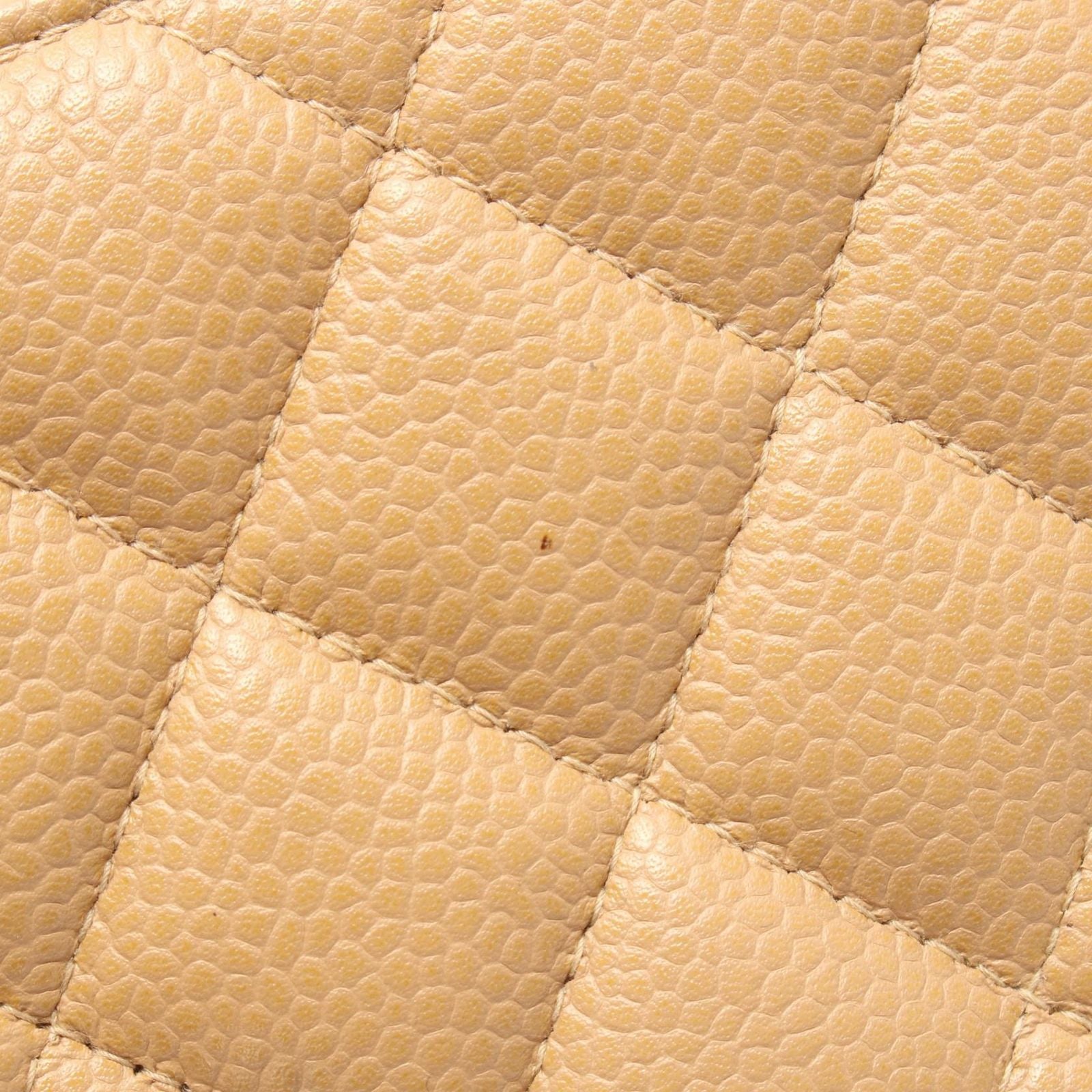 Chanel Shoulder Bag Mini Quilted Beige Caviar Leather Chain — view 9