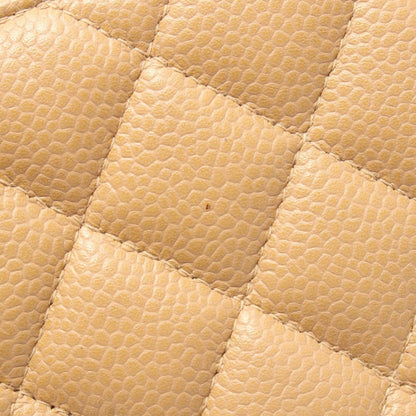 Chanel Shoulder Bag Mini Quilted Beige Caviar Leather Chain — view 9