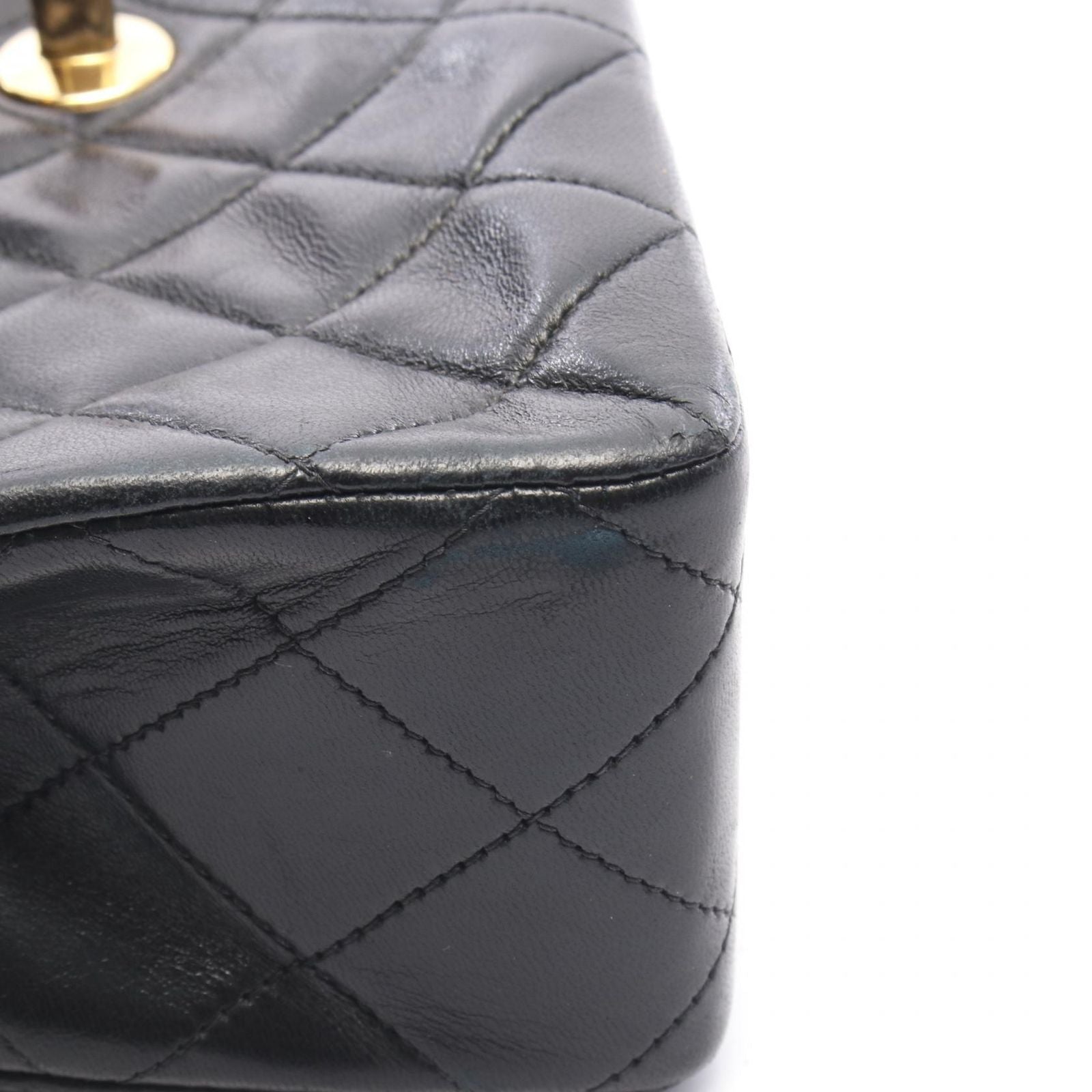 Chanel Shoulder Bag Mini Quilted 20 Black Lambskin Mini Chain — view 7