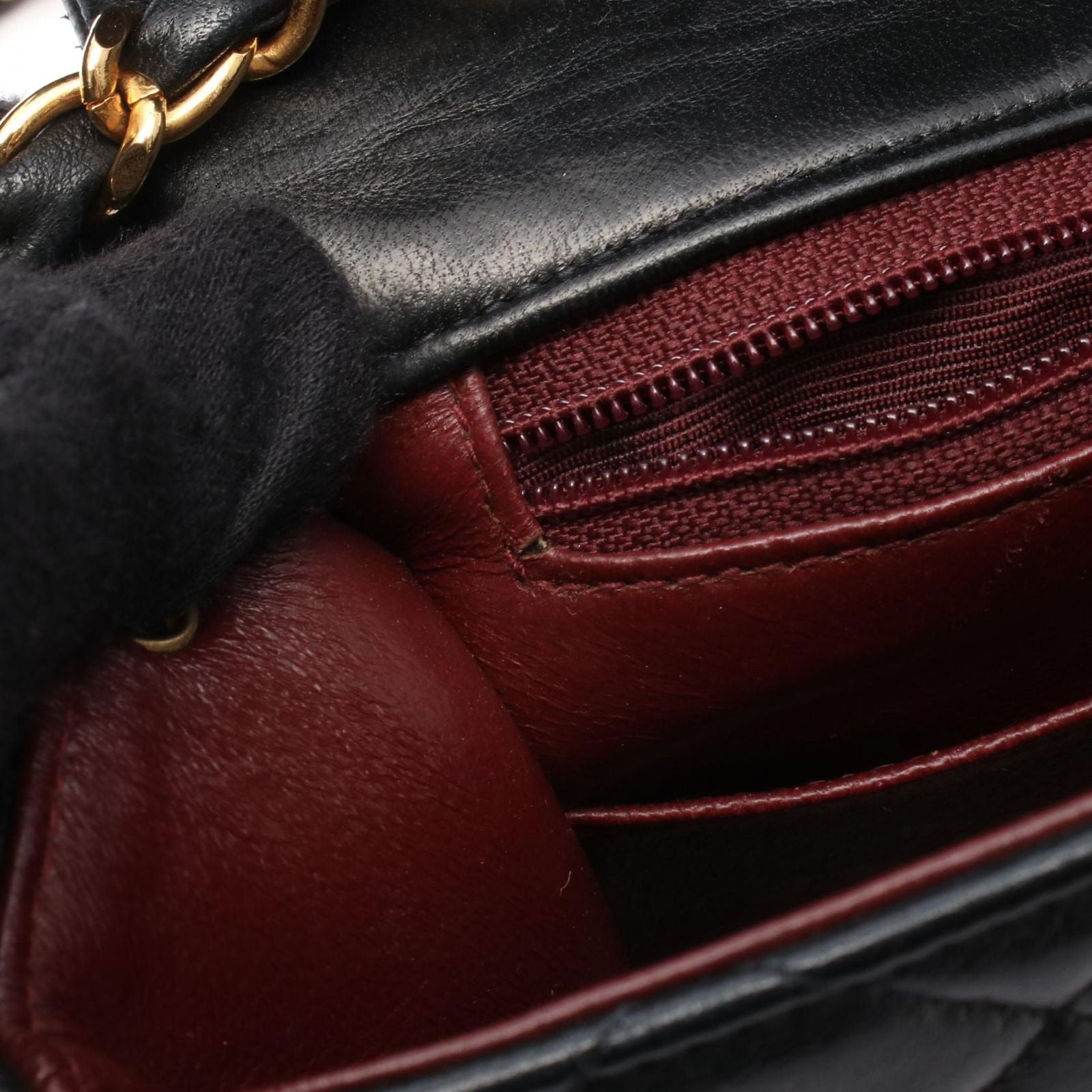 Chanel Shoulder Bag Mini Quilted 20 Black Lambskin Mini Chain — view 6