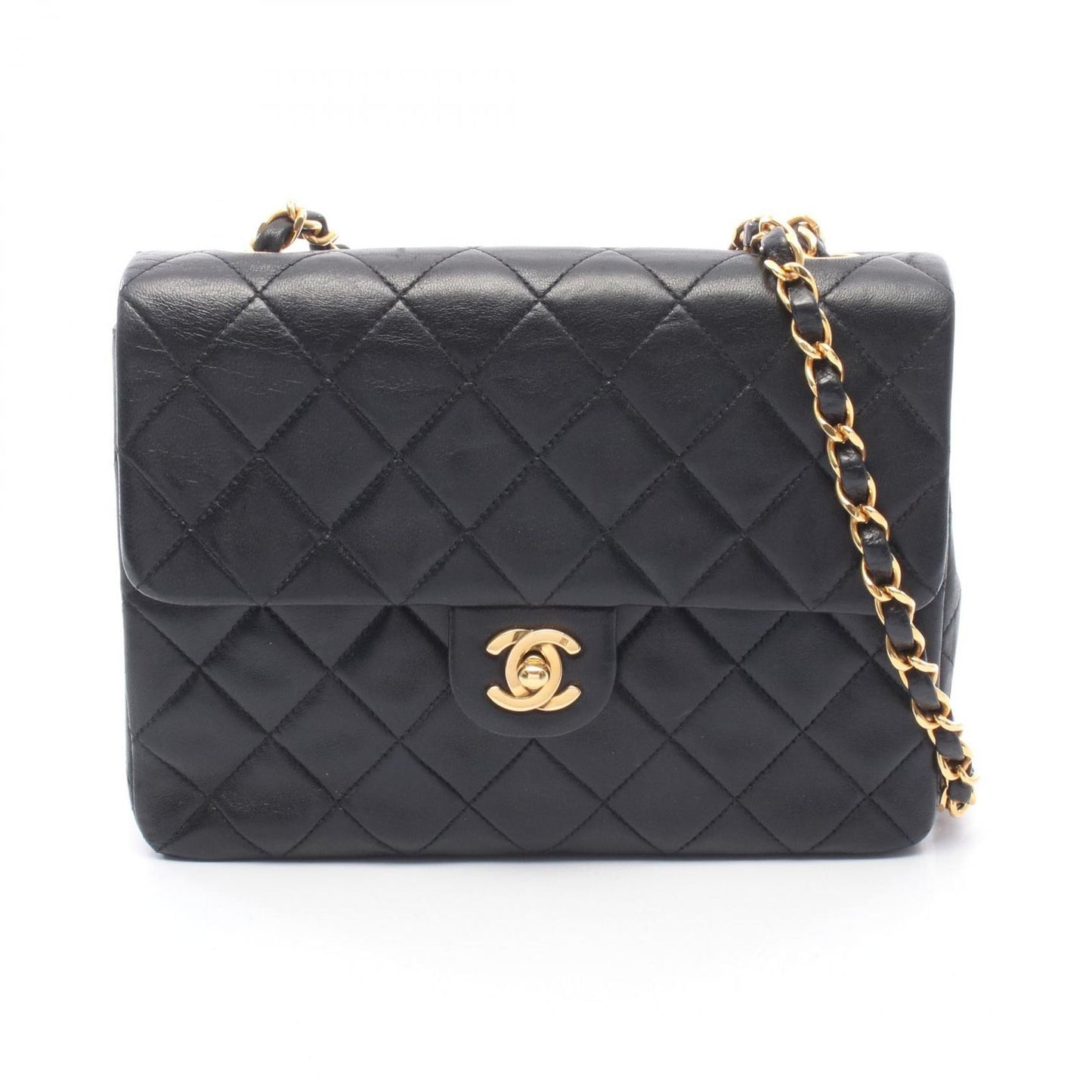 Chanel Shoulder Bag Mini Quilted 20 Black Lambskin Mini Chain