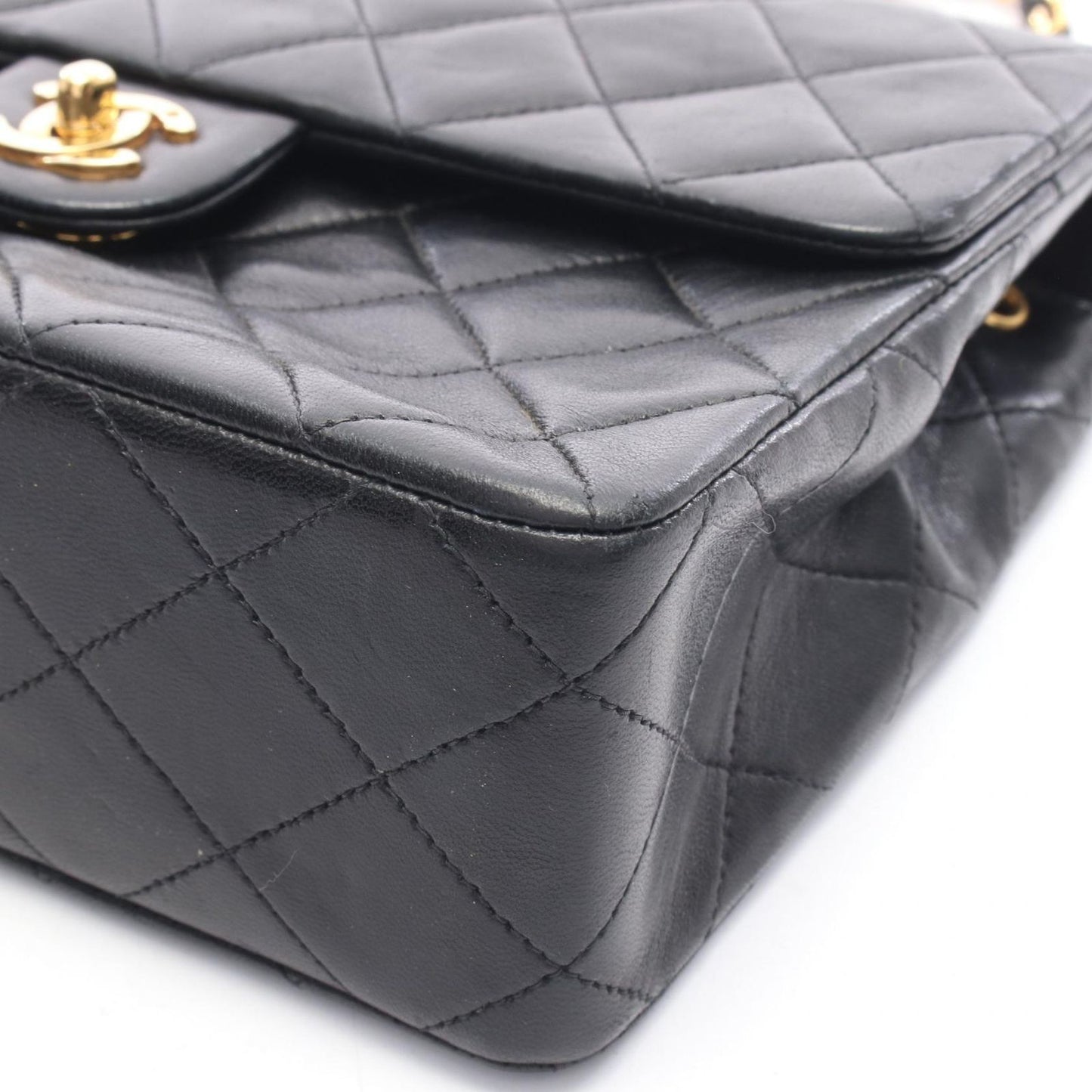 Chanel Shoulder Bag Mini Quilted 20 Black Lambskin Mini Chain — view 9