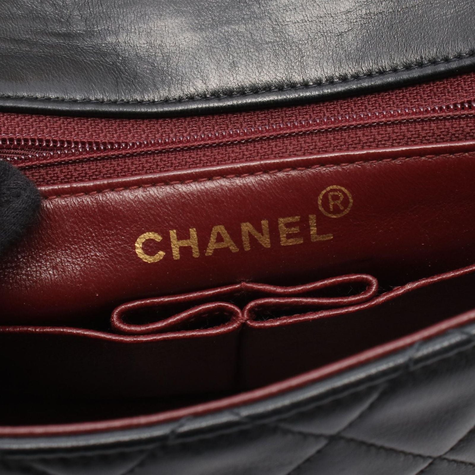 Chanel Shoulder Bag Mini Quilted 20 Black Lambskin Mini Chain — view 4