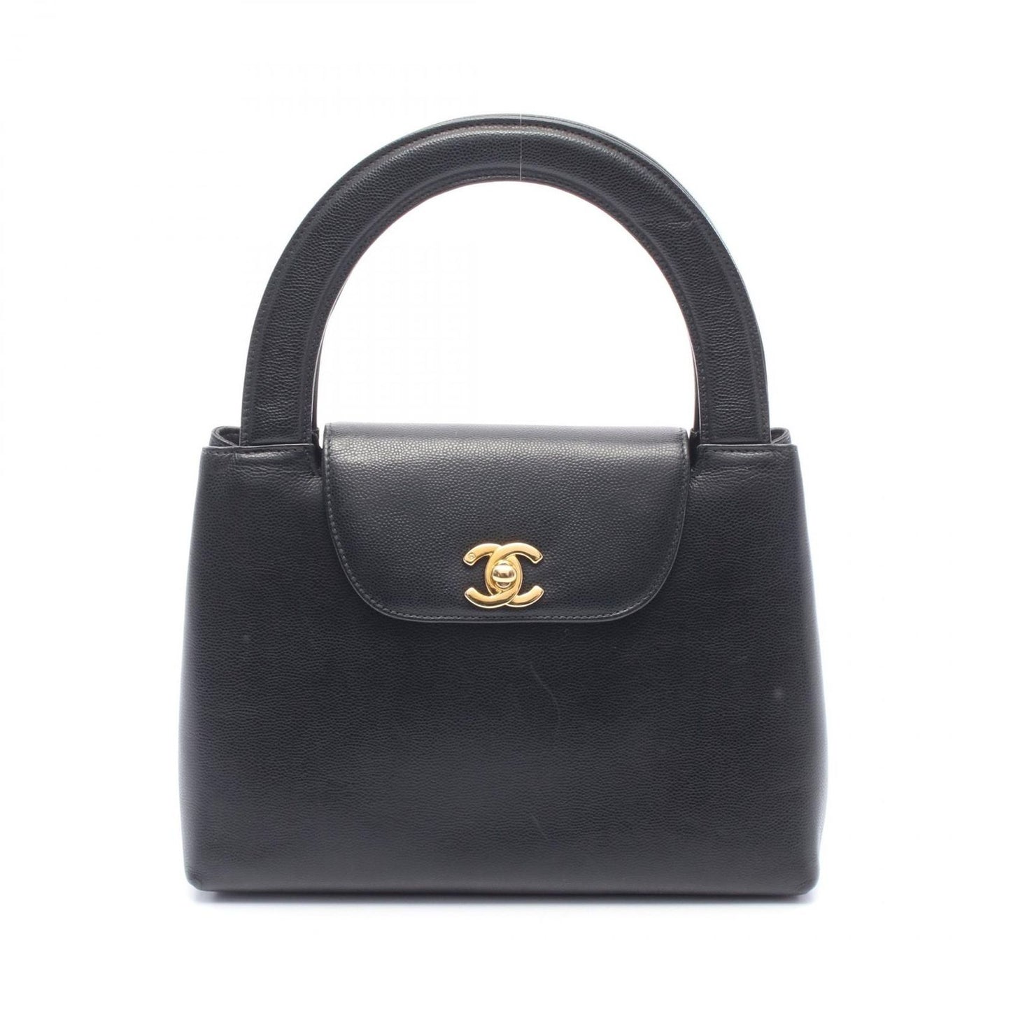 Chanel Handbag Turnlock Black Caviar Leather