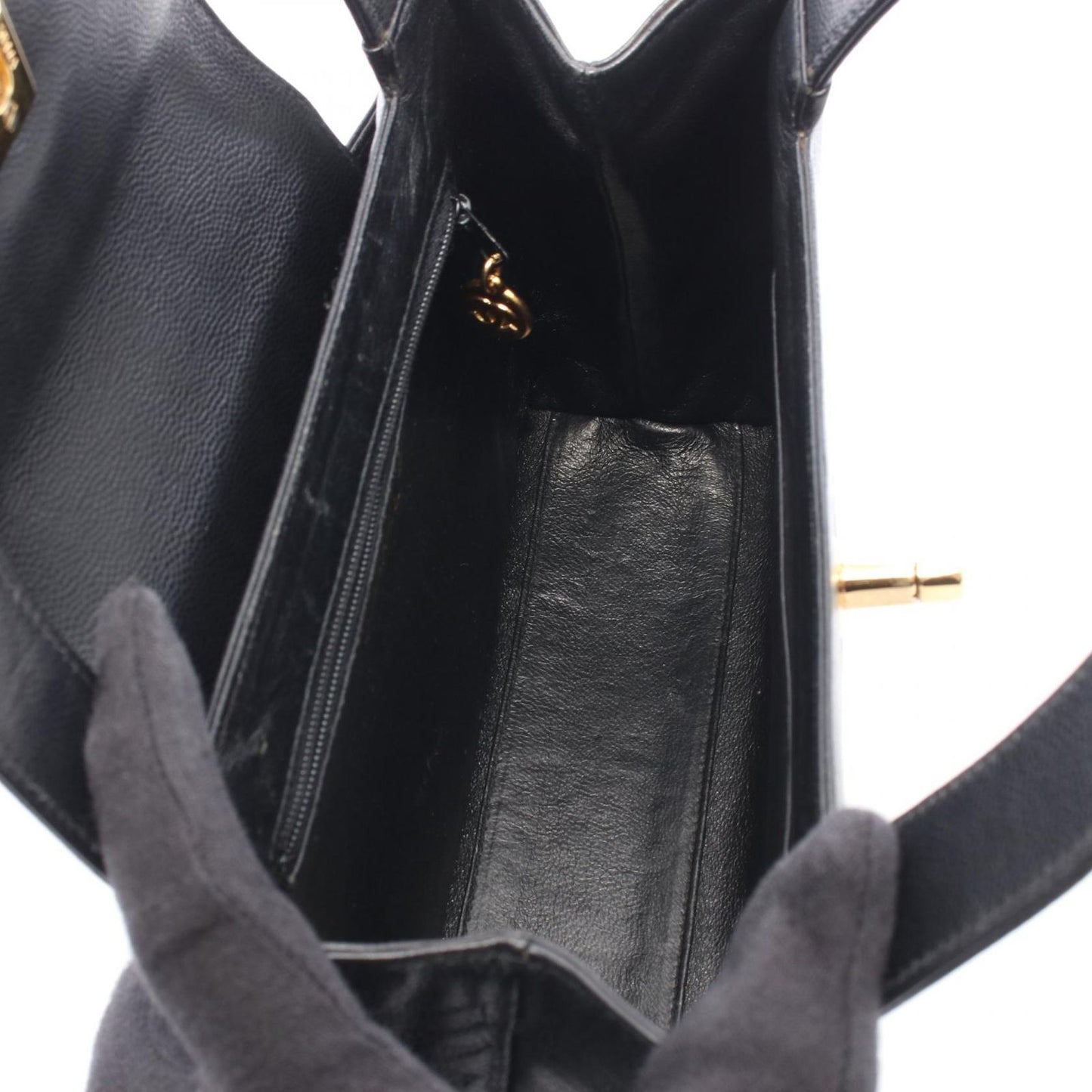 Chanel Handbag Turnlock Black Caviar Leather — view 3