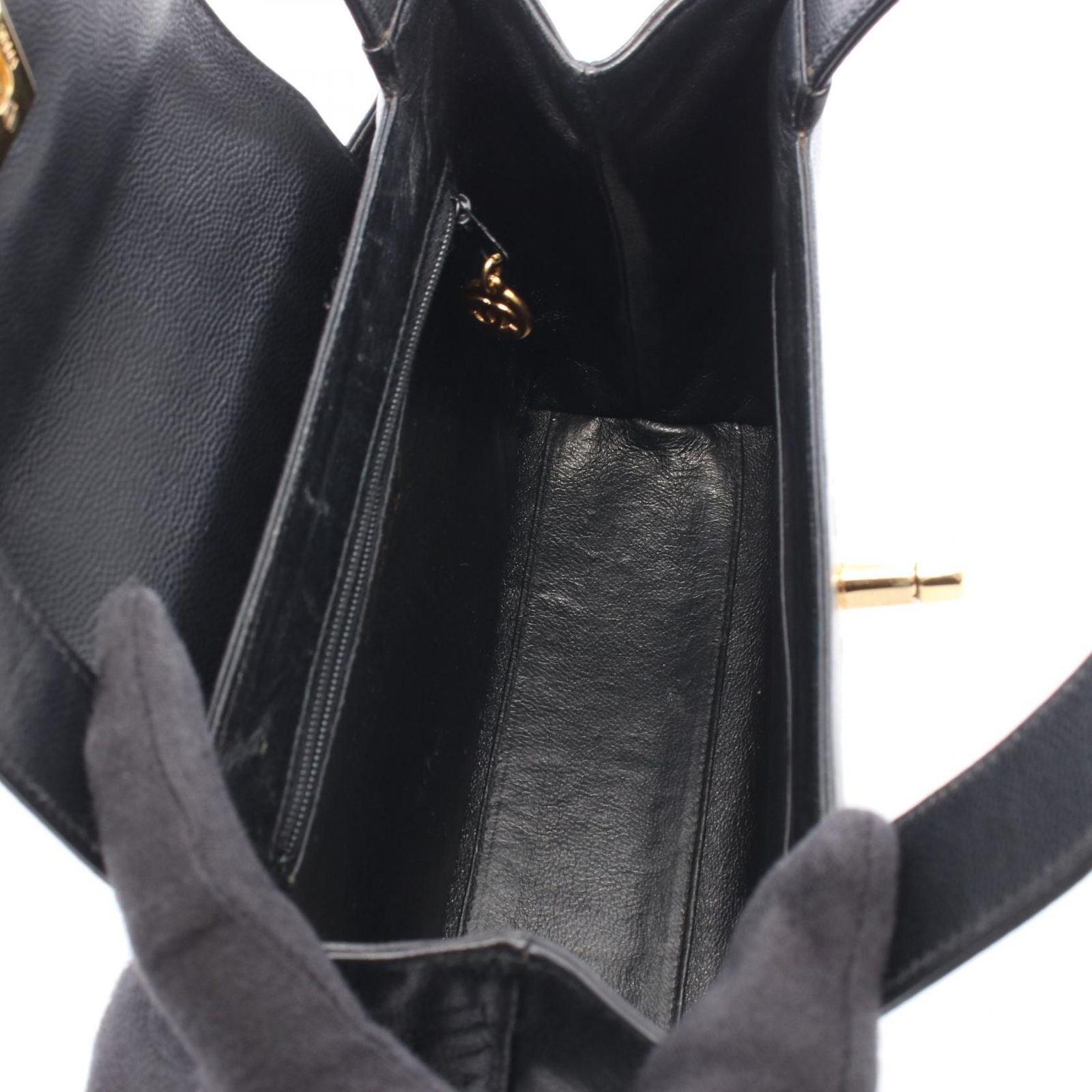 Chanel Handbag Turnlock Black Caviar Leather — view 3
