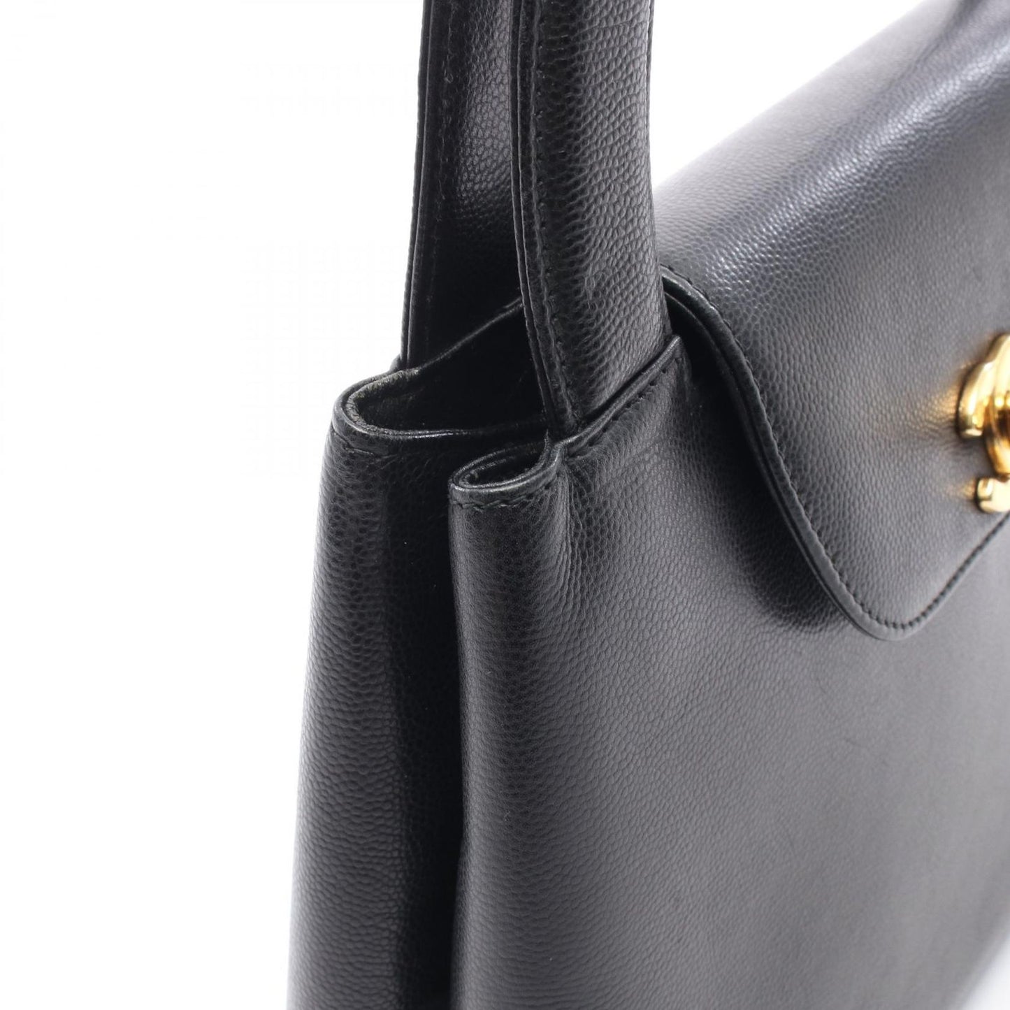 Chanel Handbag Turnlock Black Caviar Leather — view 7