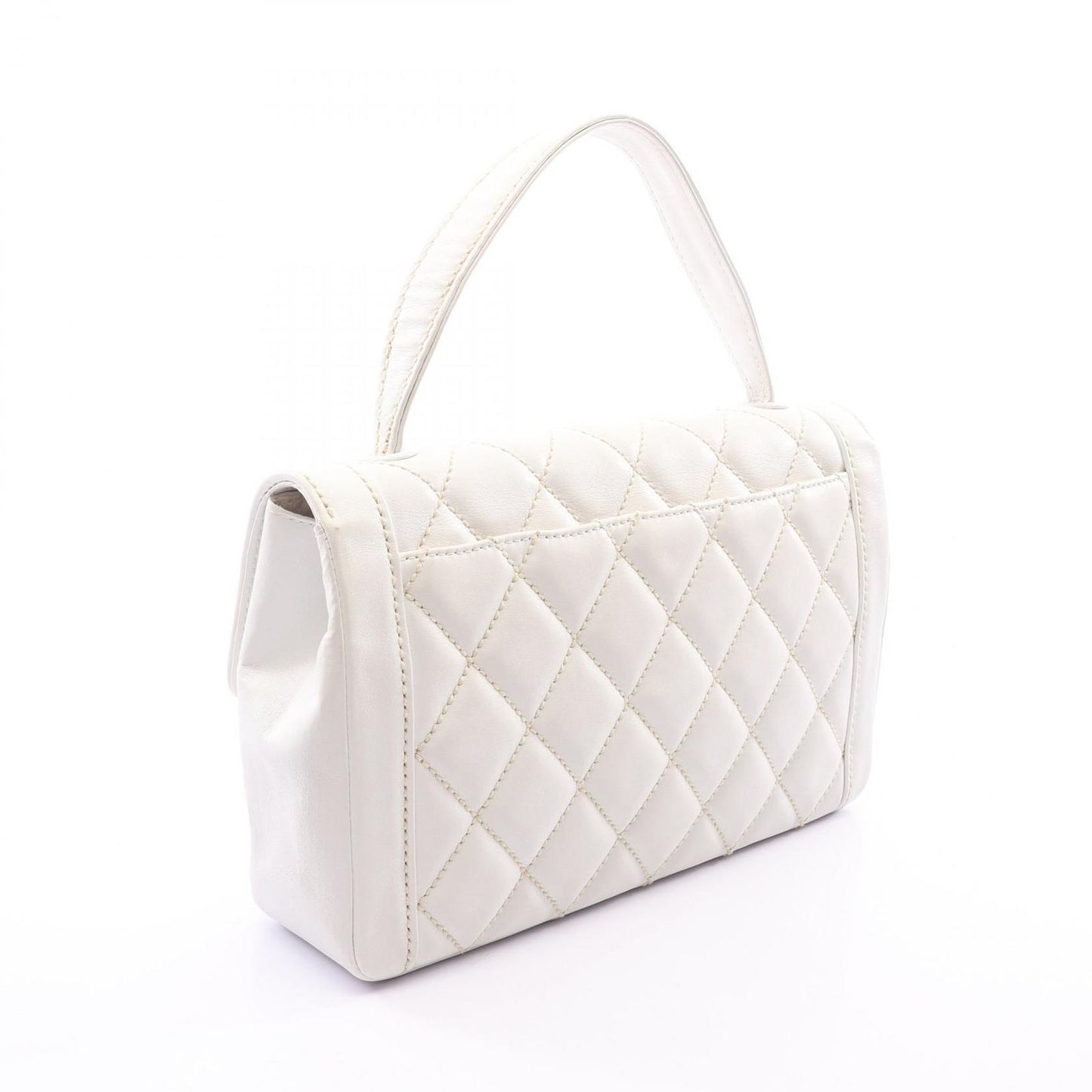 Chanel Handbag Wild Stitch Top Handle White Leather — view 2