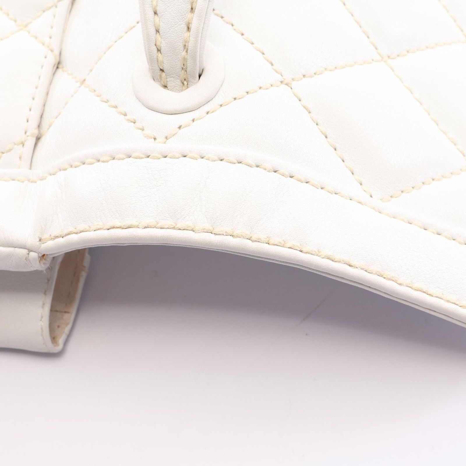 Chanel Handbag Wild Stitch Top Handle White Leather — view 8