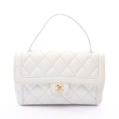 Chanel Handbag Wild Stitch Top Handle White Leather