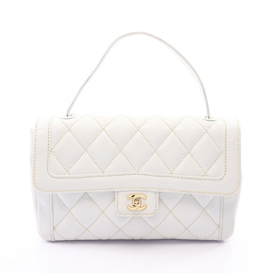 Chanel Handbag Wild Stitch Top Handle White Leather