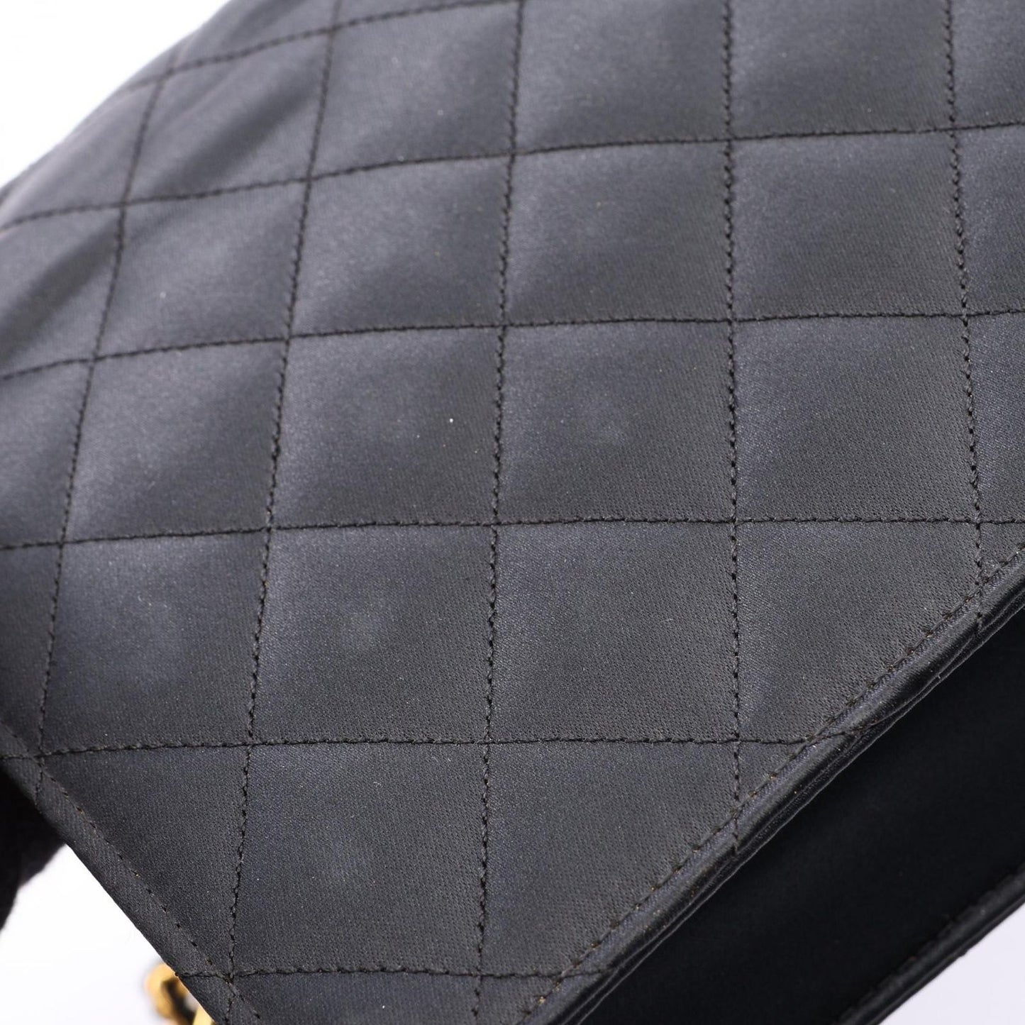Chanel Shoulder Bag Quilted Black Fabric Mini Chain — view 8