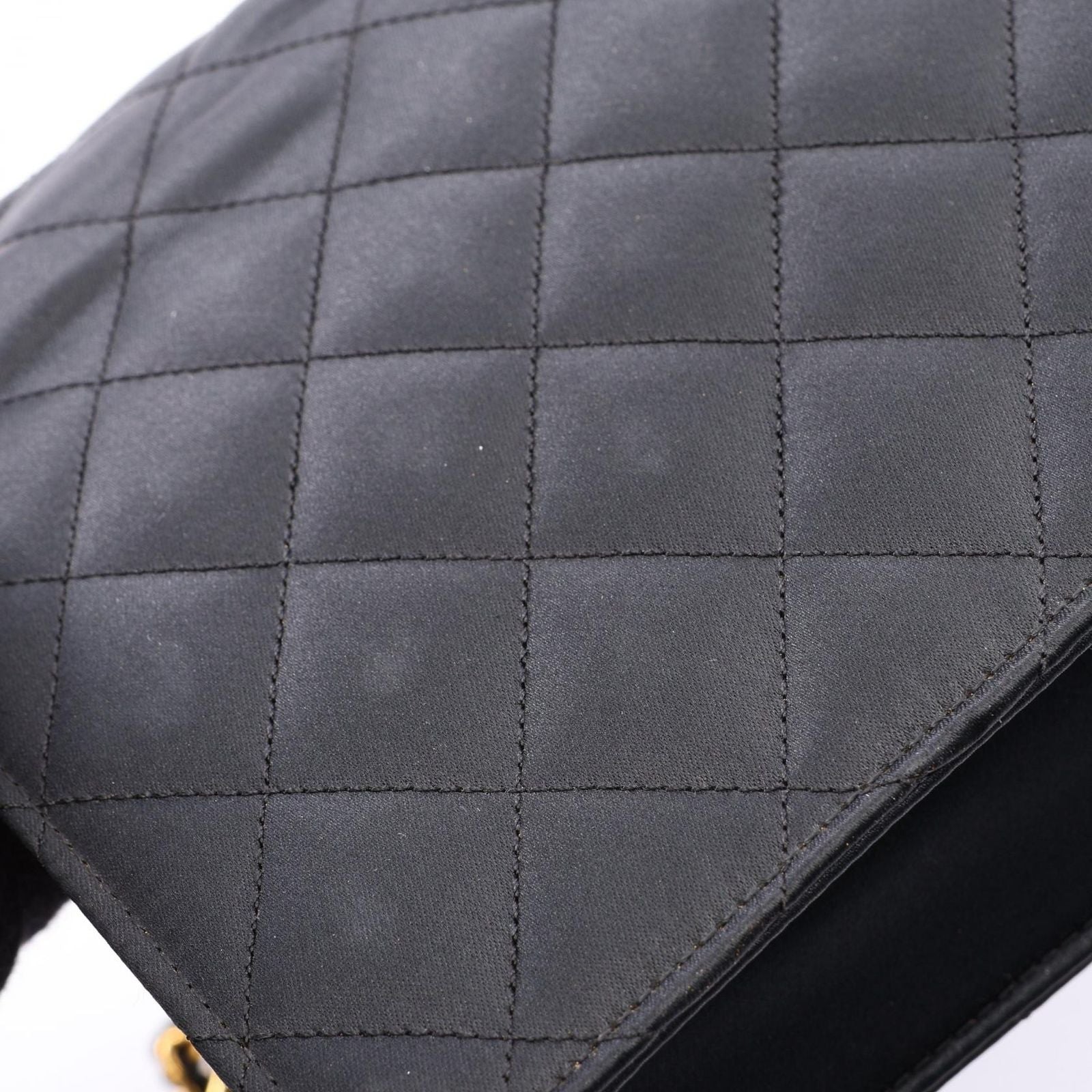 Chanel Shoulder Bag Quilted Black Fabric Mini Chain — view 8